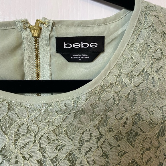 BEBE mint green lace dress size 10 - Picture 2 of 4